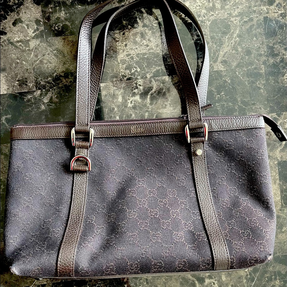 Authentic Gucci Gg Pattern Tote Bag Handbag Canvas Brown 268640 Women’s.